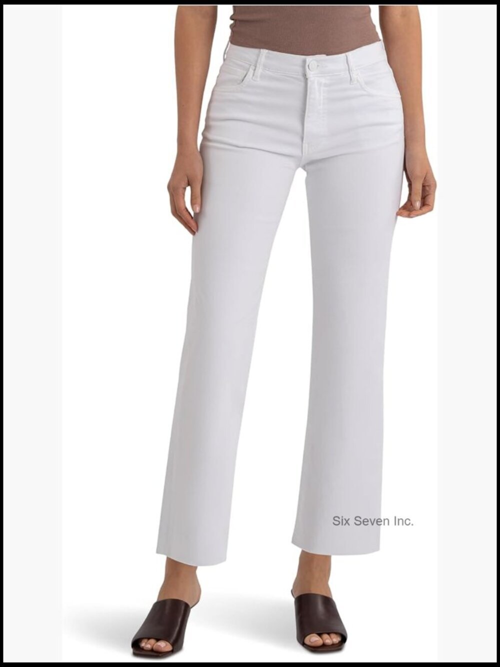 High-Rise Fab Ab Easy Straight Leg Raw Hem Jeans